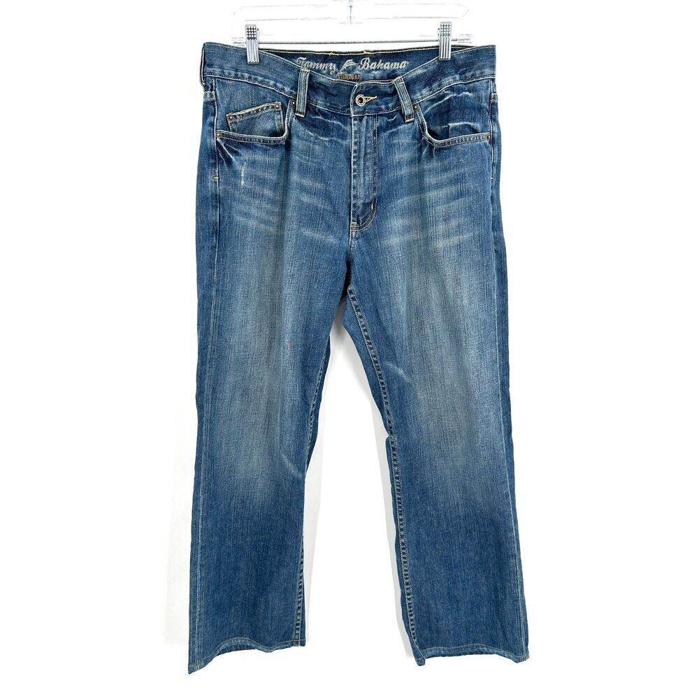 TOMMY BAHAMA Mens Standard Fit Straight Leg Cotton Denim Blue Jeans Size 34 x 30